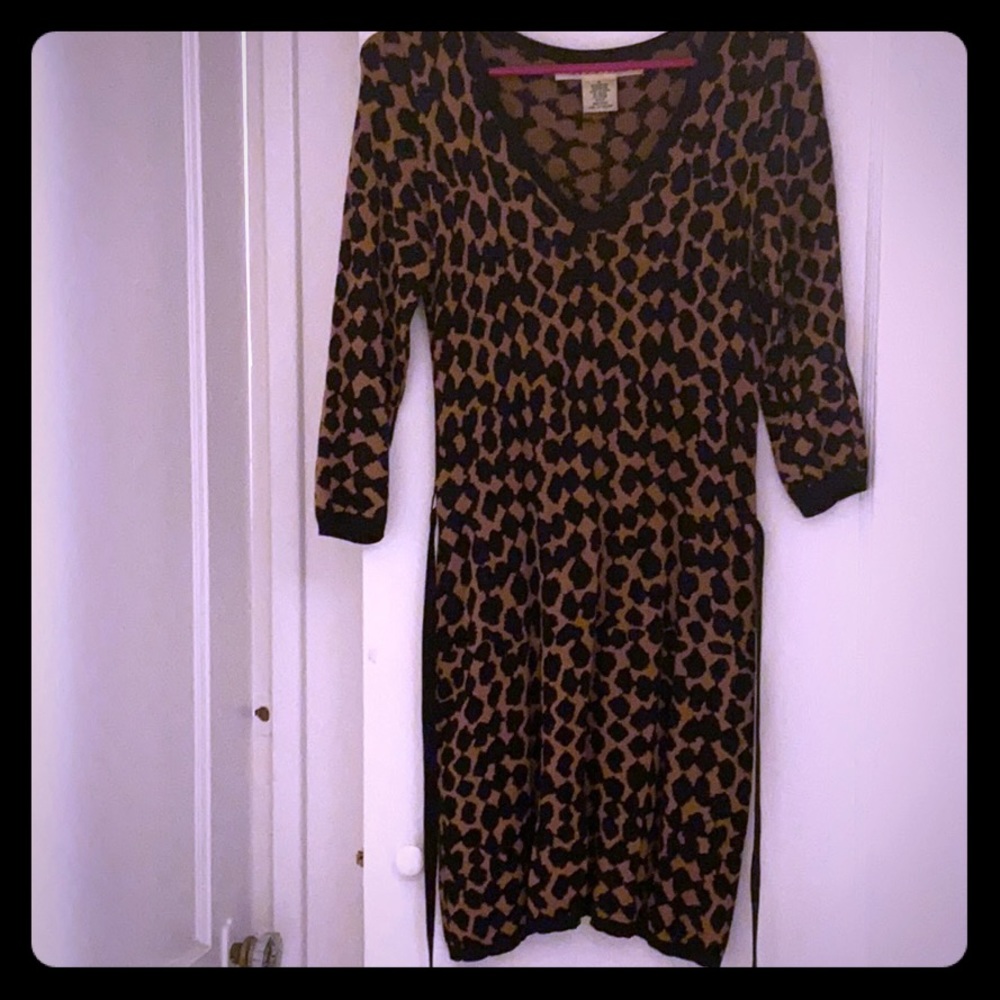 Animal print sweater dress.